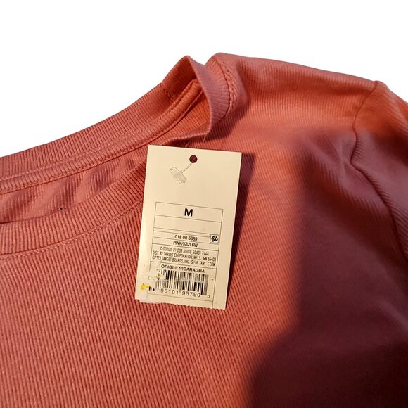 A New Day Womens SizeM Ribbed Long Sleeve Top In Rose Pink Crew neckline - Picture 2 of 9